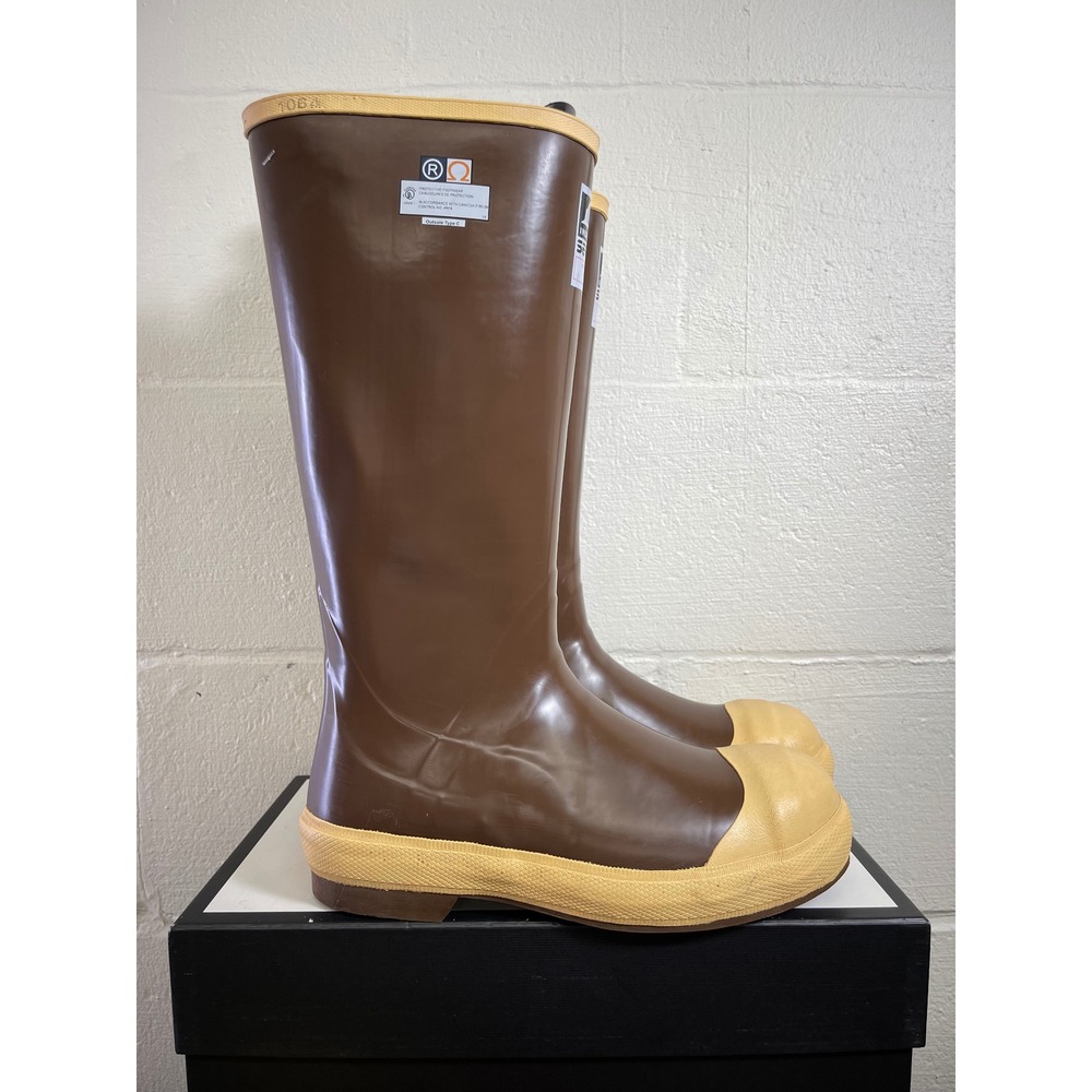Industrial Servus ASTM F2413 Brown Rubber Outdoor Work Boots Steel Toe Men's 8